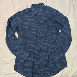 Ralph Lauren Blue Camouflage Button-Down Shirt